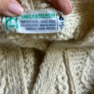 Vintage aaran wool sweater with wooden buttons